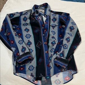 Western Patterned Button-Up Shirt